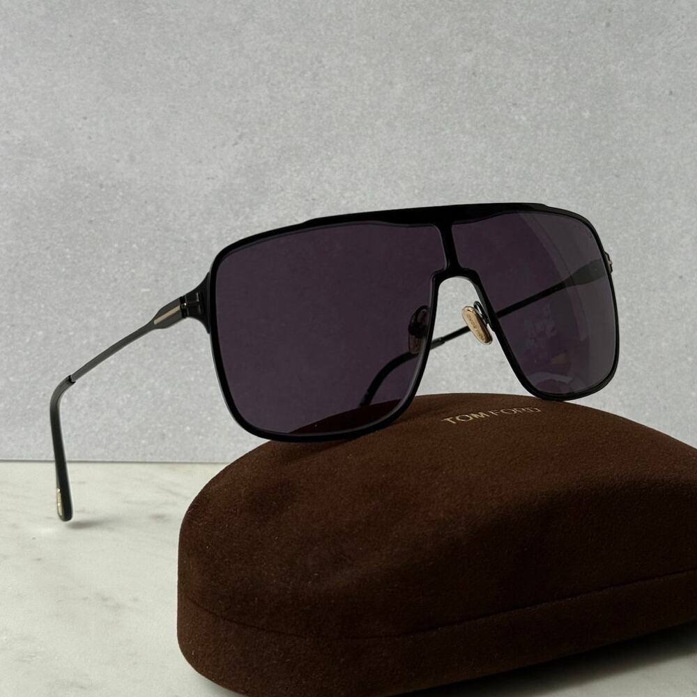 NEW Tom Ford Zappa FT1173 Shield Sunglasses in Black $565